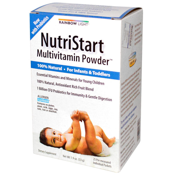 Rainbow Light Just Once Nutri Start Multivitamin Powder 25 Pre-Measured Individual Packages 53g Each