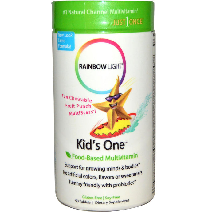 Rainbow Light Kid's One Food Based Multivitamin Fruit Punch 90 Tablets