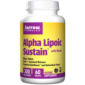 Jarrow Formulas Alpha Lipoic Sustain 300 with Biotin 300mg 60 Sustain Tablets
