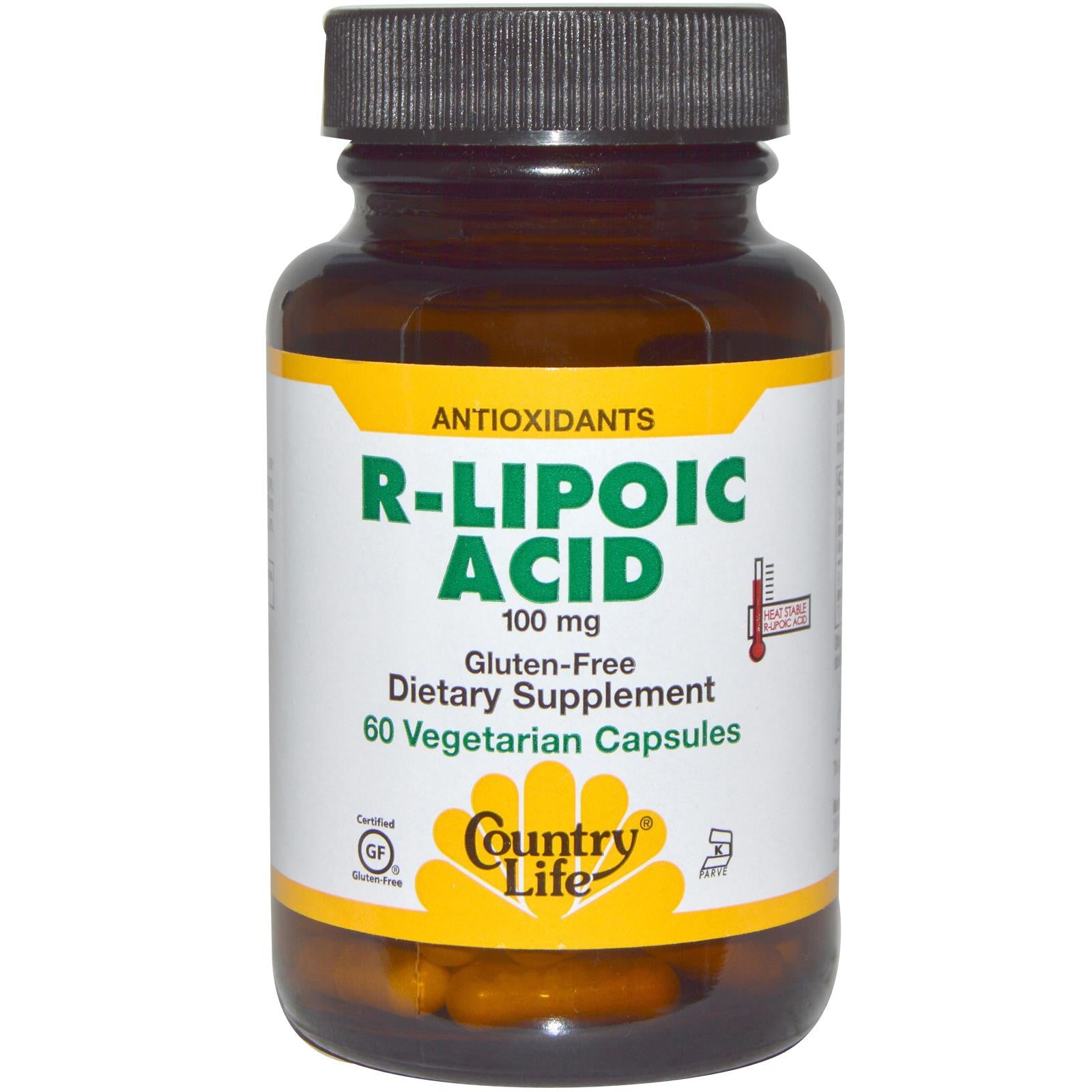 Country Life Gluten Free Alpha Lipoic Acid 100mg 60 Veggie Capsules