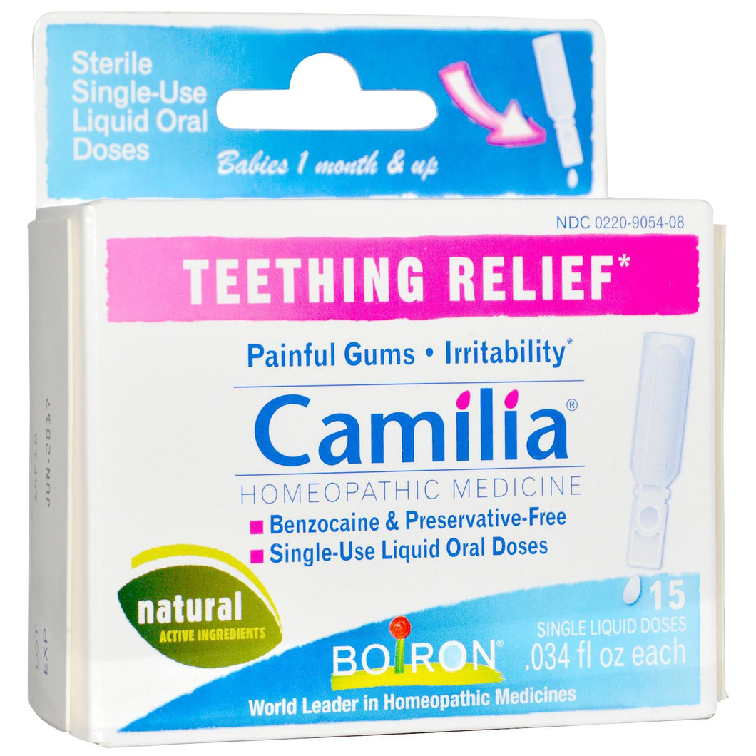 Boiron Camelia Teething Relief 15 Single Doses 0.034 fl oz Each