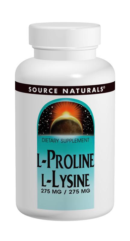 Source Naturals L-Proline L-Lysine 275mg/275mg 120 Tablets