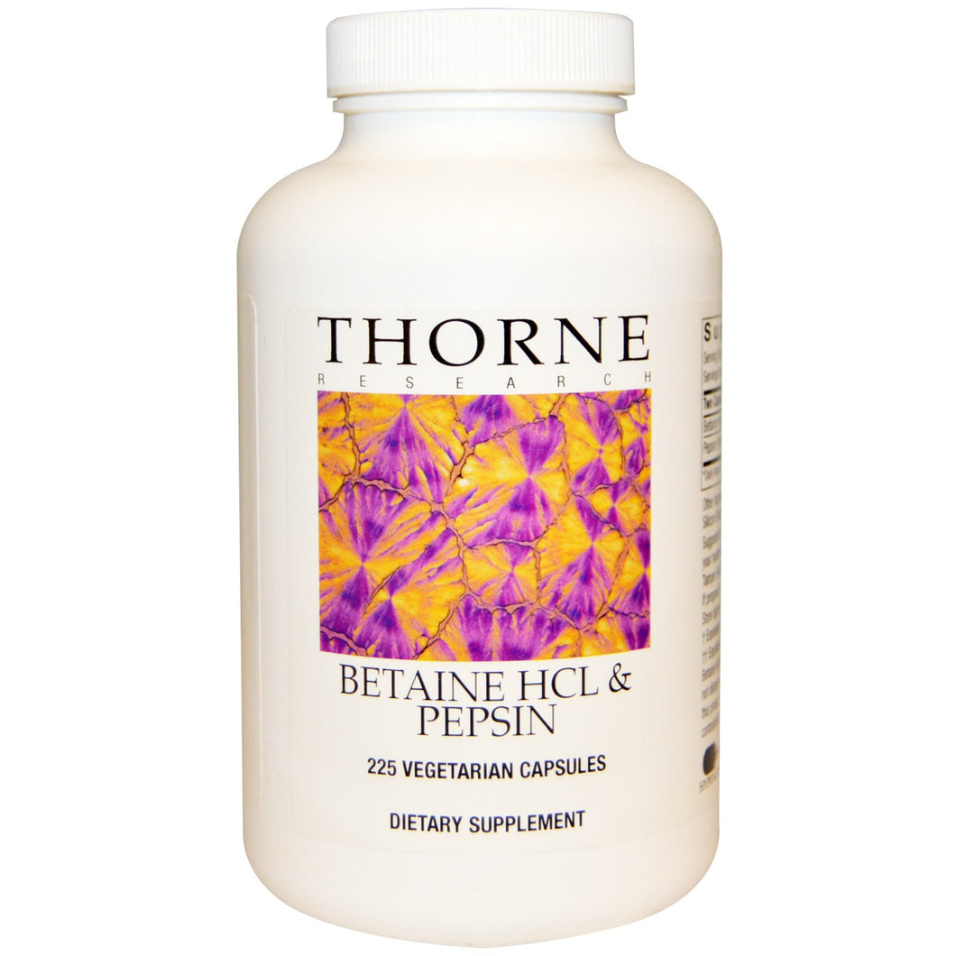 Thorne Research Betaine HCL & Pepsin 225 Veggie Capsules