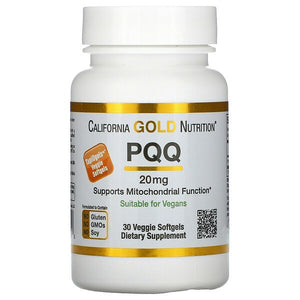 California Gold Nutrition PQQ 20mg 30 Veggie Softgels