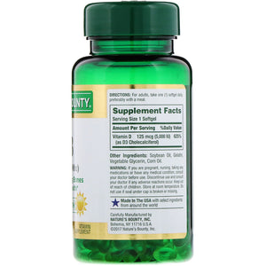 Nature's Bounty D3 Immune Health 125mcg (5000 IU) 150 Rapid Release Softgels