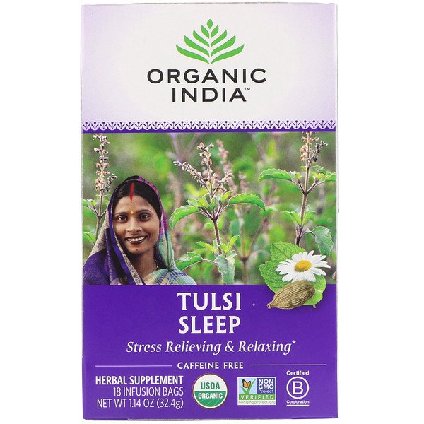 Organic India, Tulsi Sleep, Caffeine Free, 18 Infusion Bags, 1.14 oz (32.4 g)