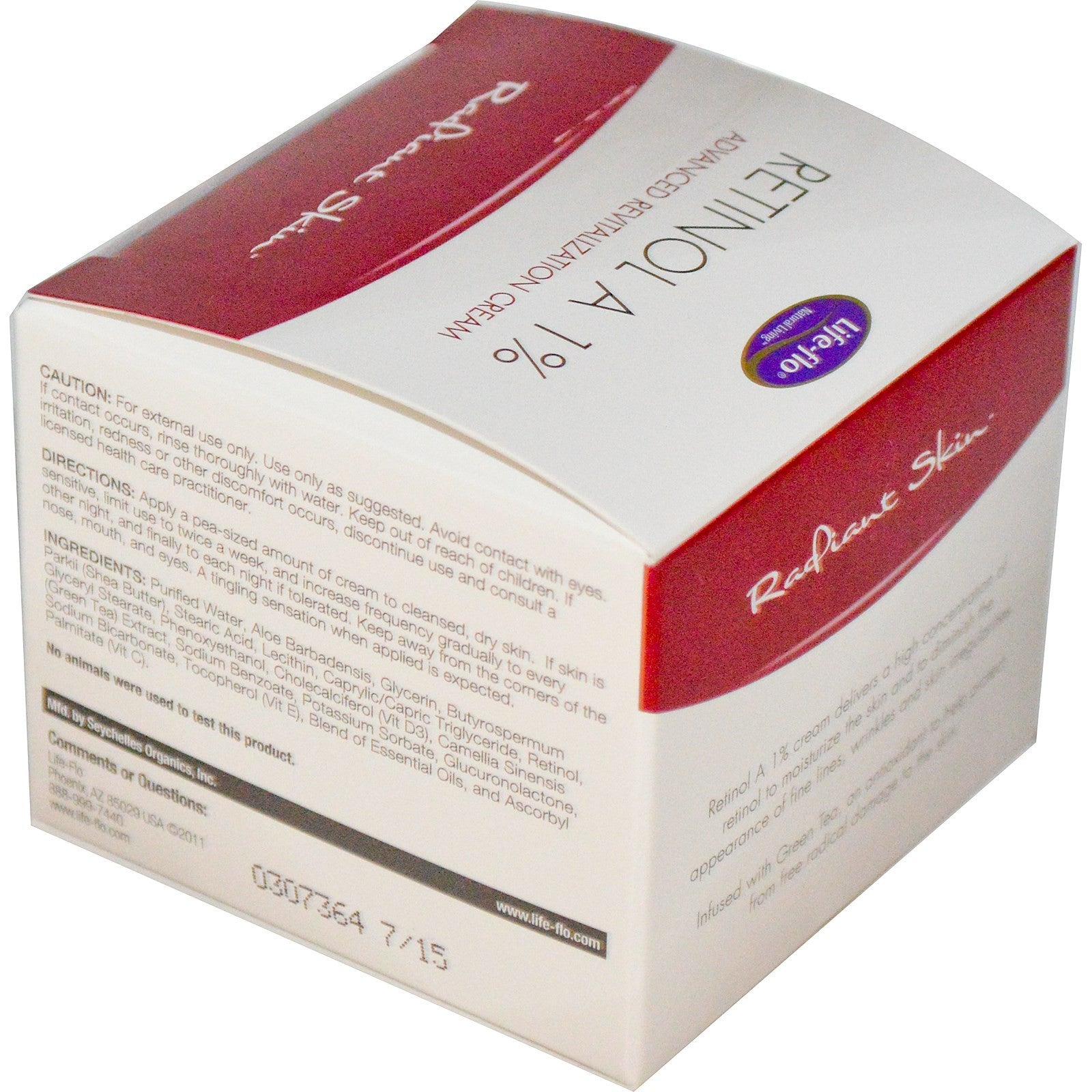 Life Flo Health Retinol A 1% Advanced Revitalization Cream 1.7 oz (50ml)