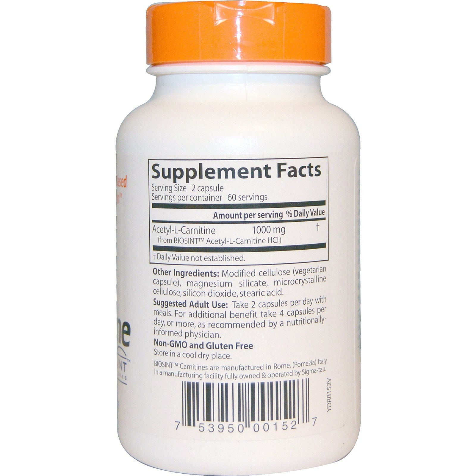 Doctor's Best, Acetyl-L-Carnitine, 500 mg, 120 Veggie Caps