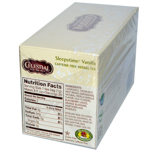 Celestial Seasonings Herbal Tea Sleepytime Vanilla Caffeine Free 20 Tea Bags 1.0 oz (29g)