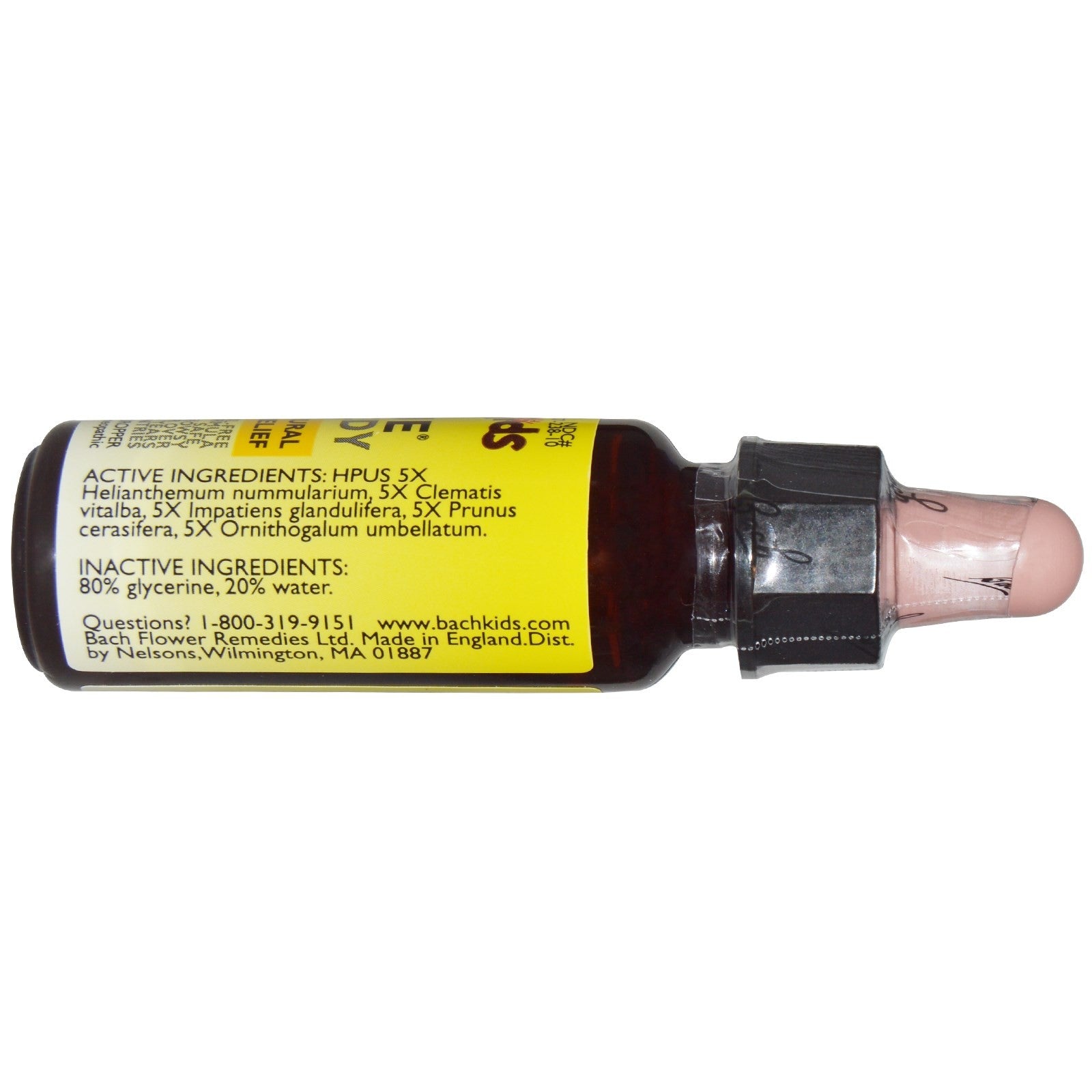 Bach Original Flower Remedies Rescue Remedy Natural Stress Relief for Kids Alcohol-Free Formula 0.35 fl oz (10ml) Dropper