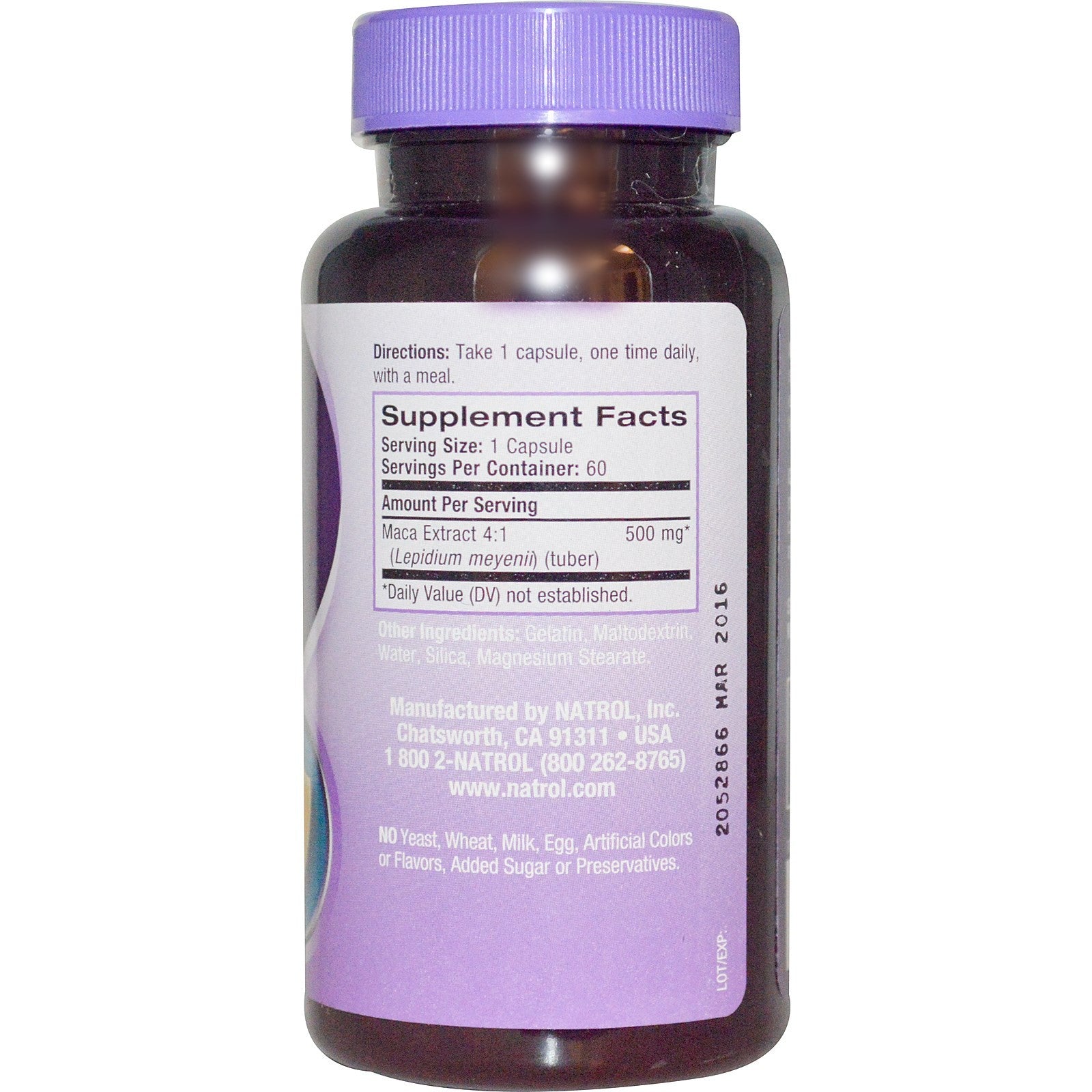 Natrol Maca 500mg 60 Capsules