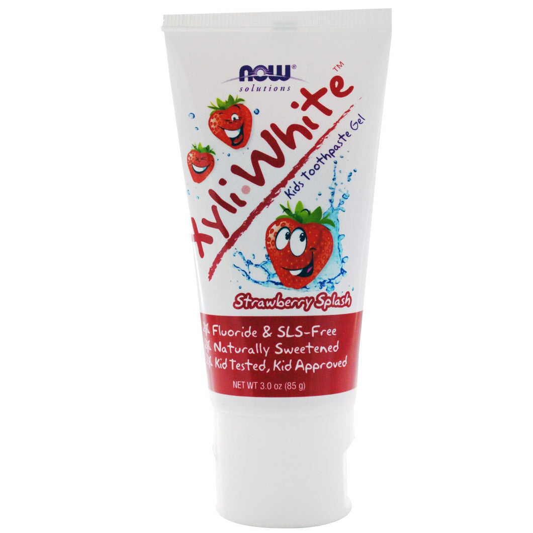 Now Foods Solutions XyliWhite Kids Toothpaste Gel Strawberry Splash 3.0 oz (85g)