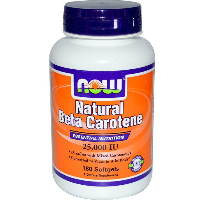 Now Foods Natural Beta Carotene 25000 IU 180 Softgels