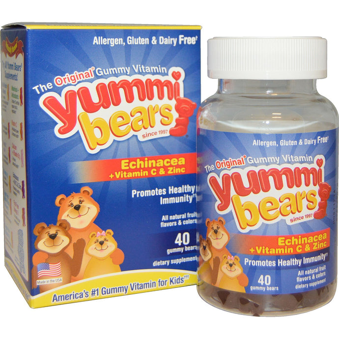 Hero Nutritional Products Yummi Bears Echinacea + Vitamin C & Zinc 40 Gummy Bears