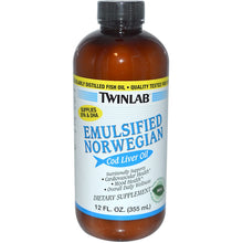 Load image into Gallery viewer, Twinlab Emulsified Norwegian Cod Liver Oil Mint 12 fl oz (355ml)