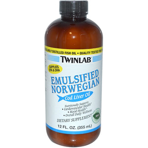 Twinlab Emulsified Norwegian Cod Liver Oil Mint 12 fl oz (355ml)
