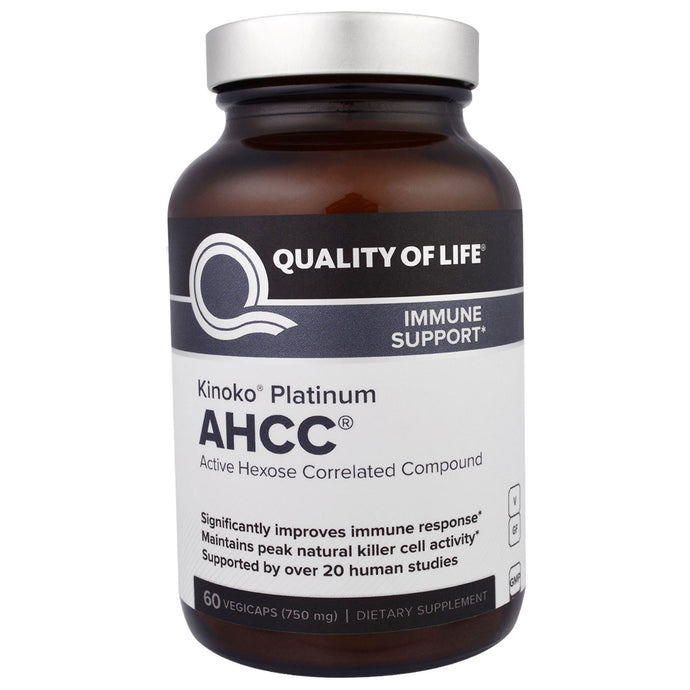 Quality of Life Labs Kinoko Platinum AHCC Immune Support 750mg 60 Veggie