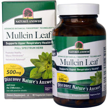 Load image into Gallery viewer, Nature&#39;s Answer, Mullein Leaf, 500mg, 90 Veggie Caps