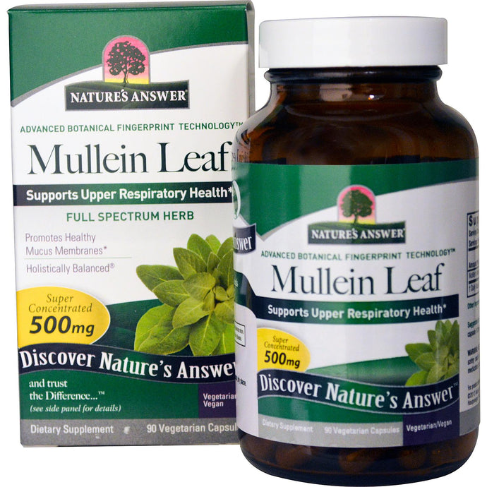 Nature's Answer, Mullein Leaf, 500mg, 90 Veggie Caps