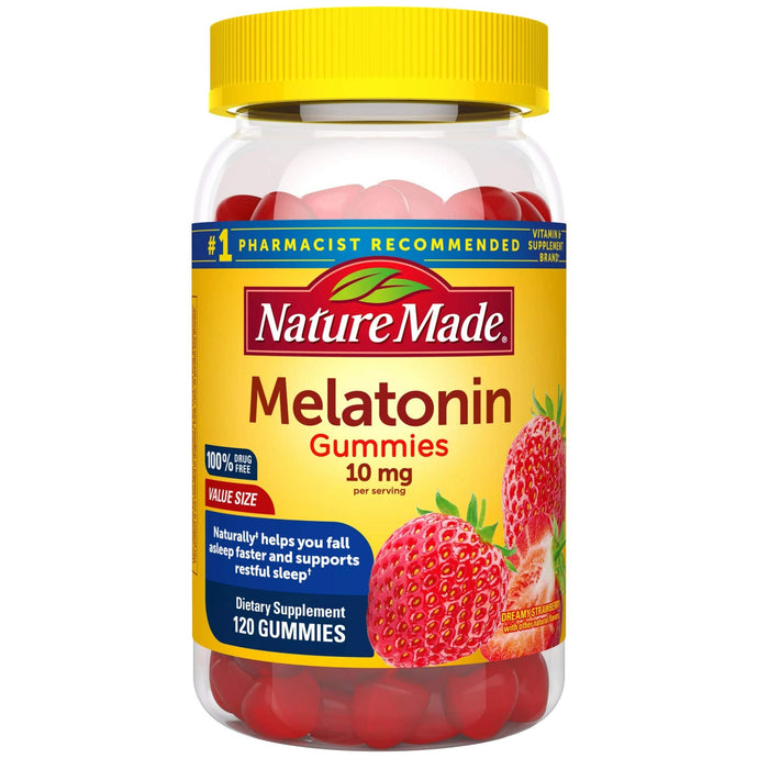 Nature Made Melatonin Gummies Dreamy Strawberry 10mg 120 Gummies