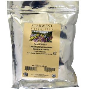 Starwest Botanicals, Organic,Cinnamon Powder,454 g,1 lb
