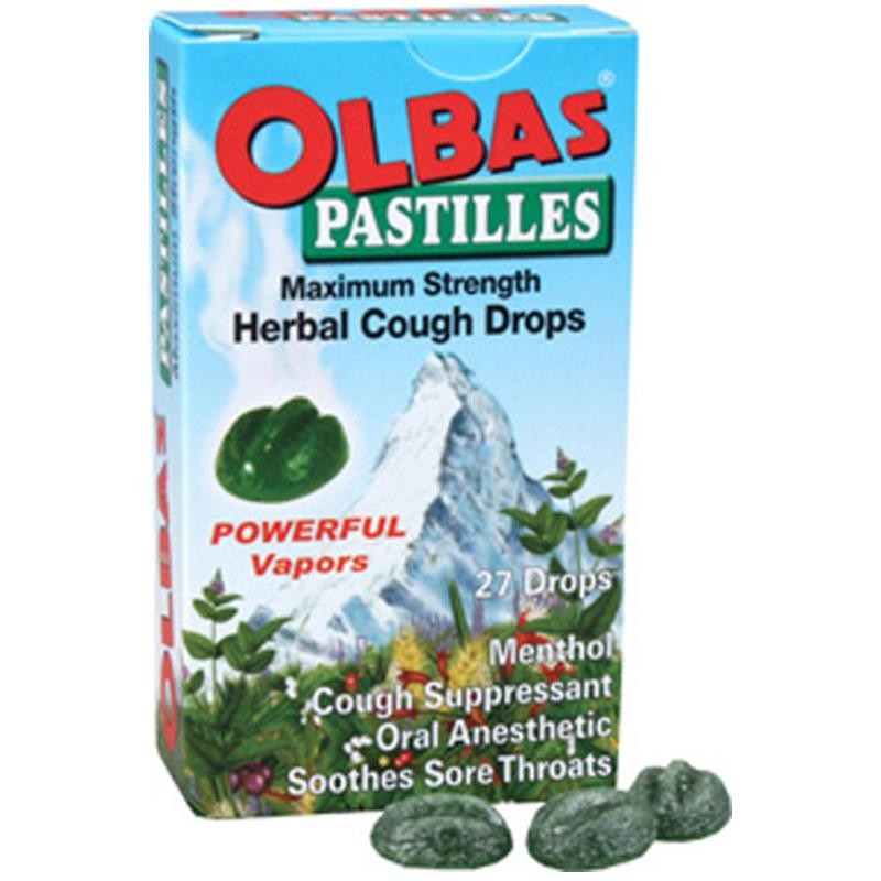Olbas Therapeutic Pastilles Herbal Cough Drops Maximum Strength Menthol 27 Drops