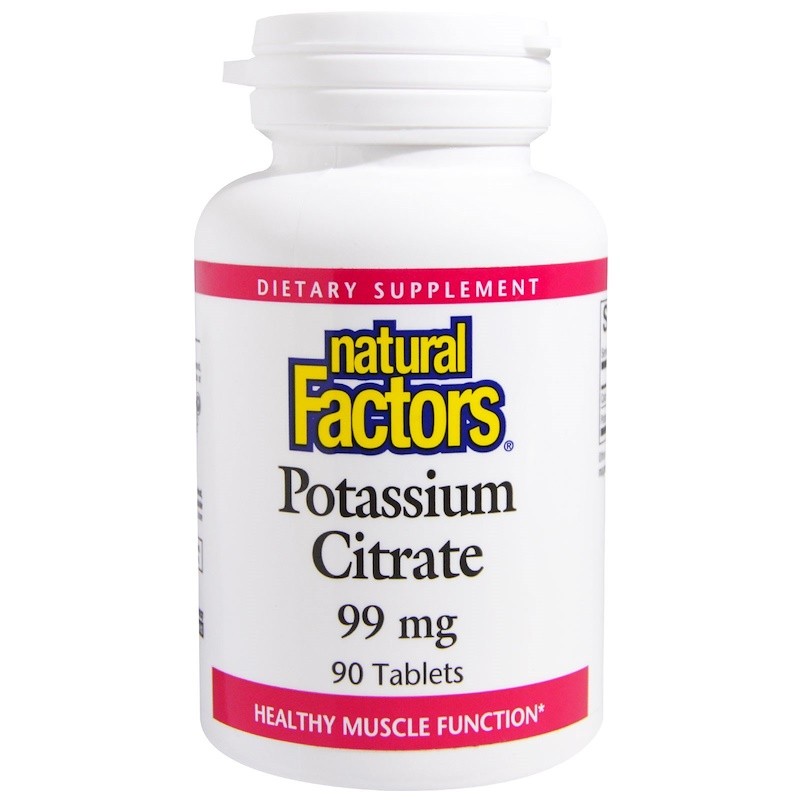 Natural Factors Potassium Citrate 99mg 90 Tablets - Dietary Supplement