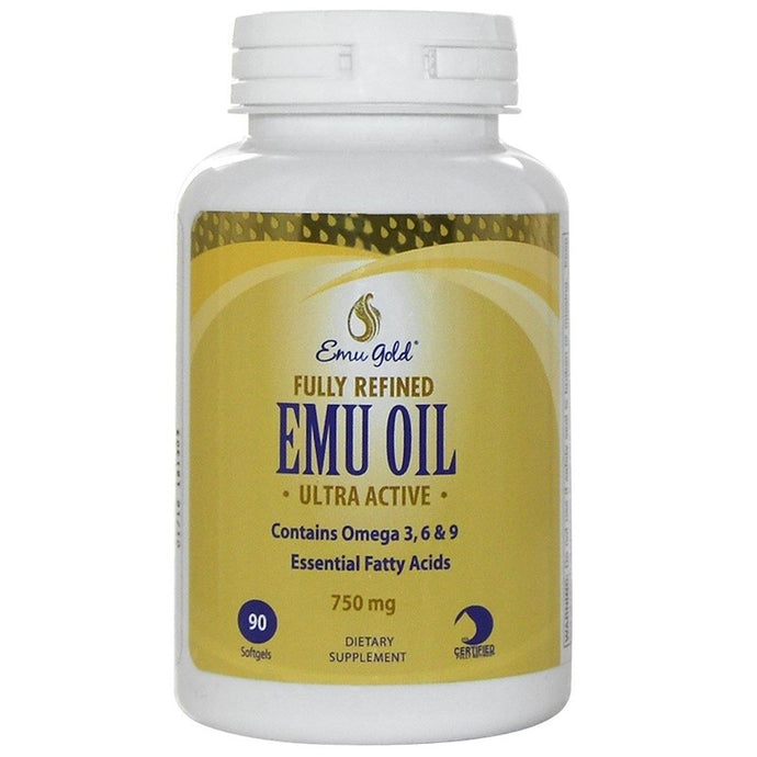 Emu Gold Fully Refined EMU Oil Ultra Active 750 mg 90 Softgels