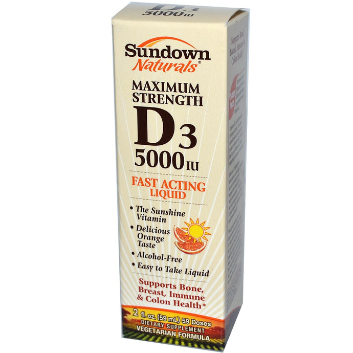 Rexall Sundown Naturals Maximum Strength D3 Fast Acting Liquid 5000IU 59ml