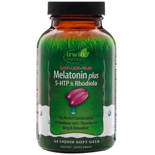 Load image into Gallery viewer, Irwin Naturals Melatonin Plus 5-HTP &amp; Rhodiola 54 Liquid Soft-Gels