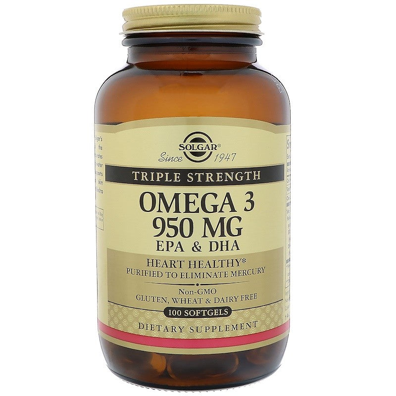 Solgar Omega-3 EPA & DHA Triple Strength 950mg 100 Softgels