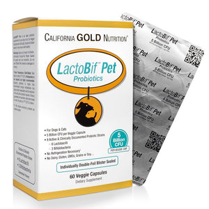 California Gold Nutrition LactoBif Pet Probiotics 5 Billion CFU 60 Veggie Caps