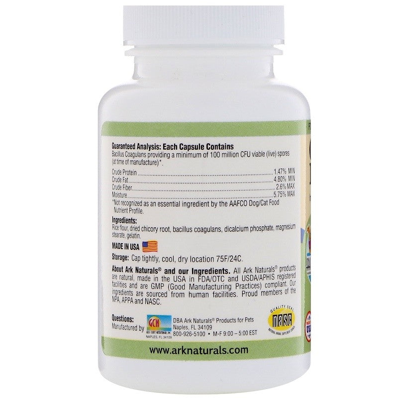 Ark Naturals Gentle Digest Includes Prebiotics & Probiotics For Dogs & Cats 60 Capsules