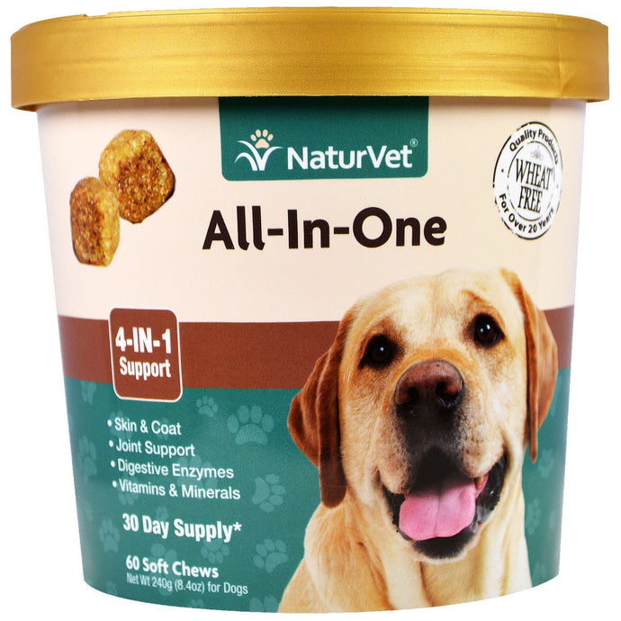 NaturVet All-In-One 4-In-1 Support 60 Soft Chews 8.4 oz. (240g)