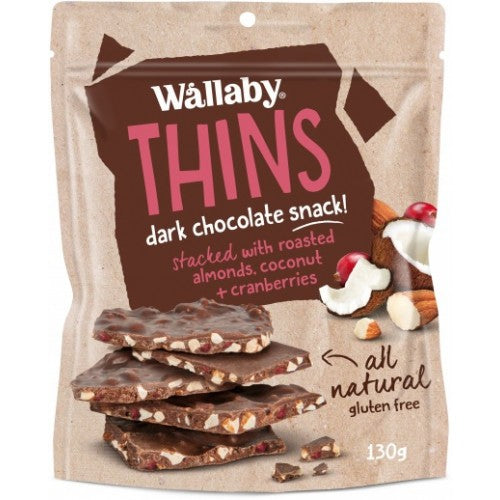 Wallaby Thins Almond Coconut Cranberry 130g