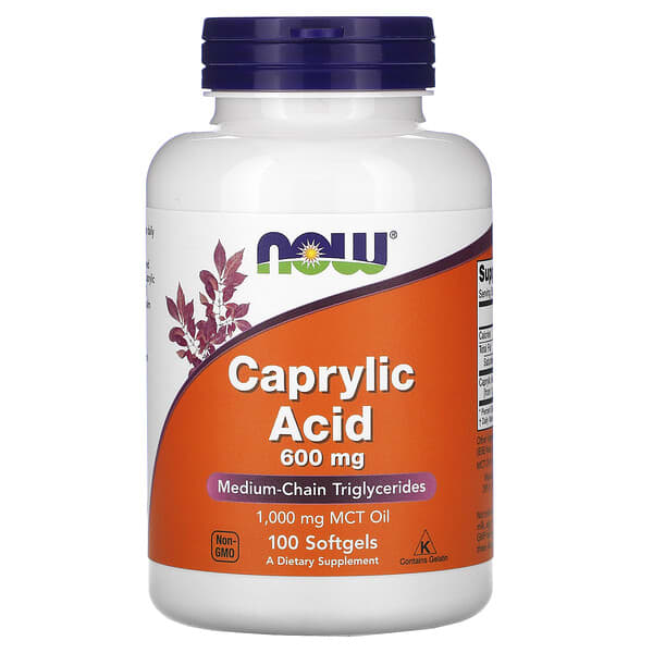 Now Foods Caprylic Acid 600mg 100 Softgels - Dietary Supplement