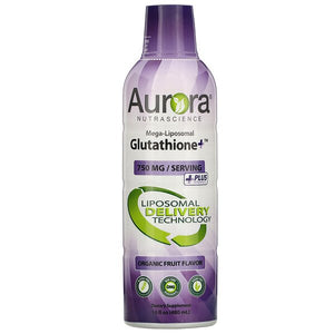 Aurora Nutrascience Mega-Liposomal Glutathione+ Plus Vitamin C Organic Fruit Flavor 750mg 16 fl oz (480ml)