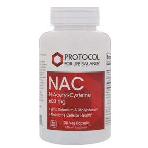 Protocol for Life Balance NAC N-Acetyl-Cysteine 600mg 100 Veg Capsules