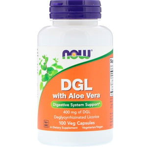 Now Foods DGL with Aloe Vera 400mg 100 Veg Capsules