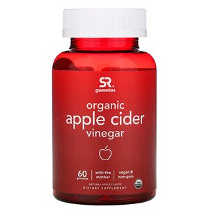 Sports Research Organic Apple Cider Vinegar with the Mother Natural Apple  60 Gummies