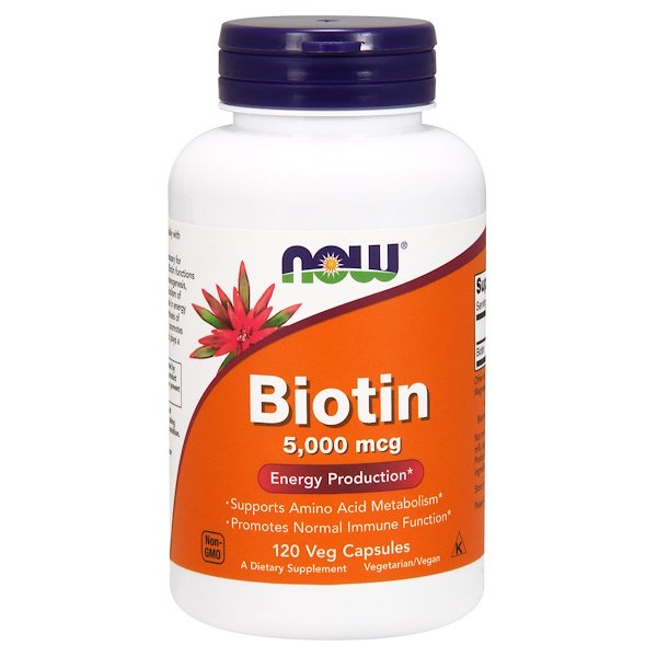 Now Foods Biotin 5,000mcg 120 Veg Capsules