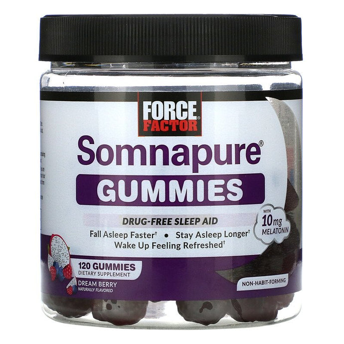 Force Factor Somnapure Gummies Melatonin 10mg Dream Berry 120 Gummies