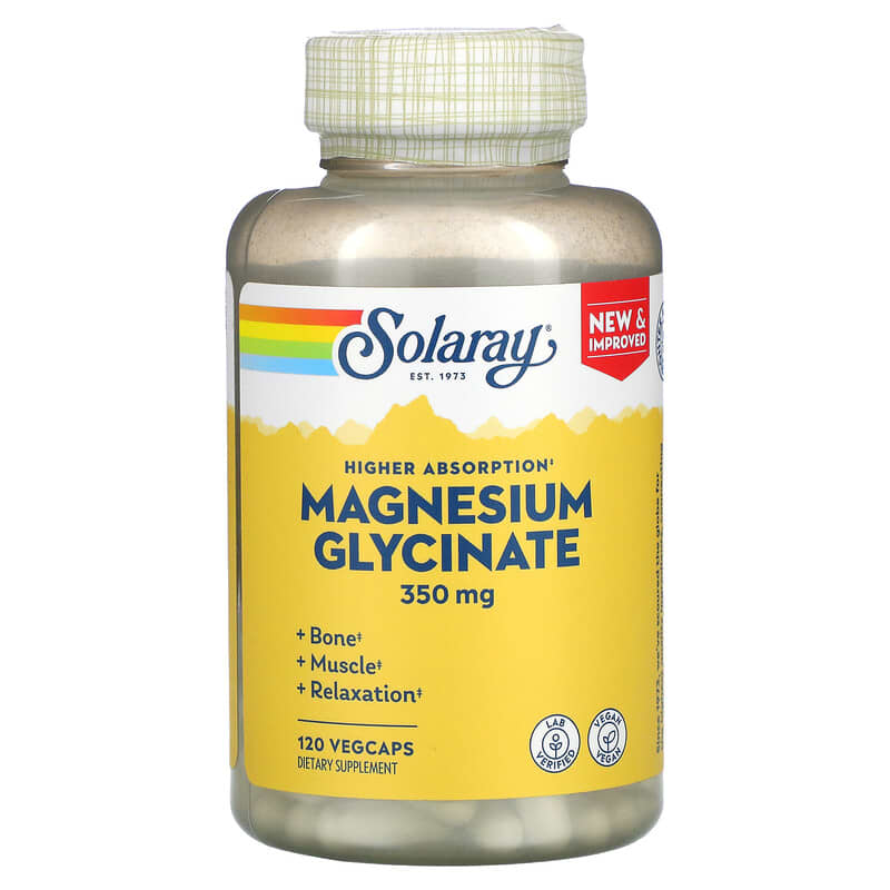 Solaray, Higher Absorption Magnesium Glycinate, 350 mg, 120 VegCaps