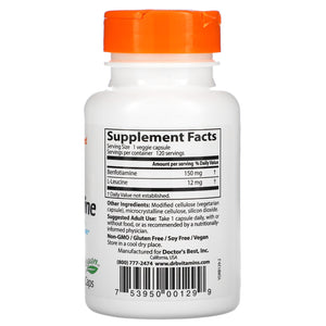 Doctor's Best Benfotiamine 150mg 120 VCaps - Dietary Supplement