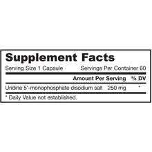 Load image into Gallery viewer, Jarrow Formulas, Uridine, 250mg, 60 Capsules