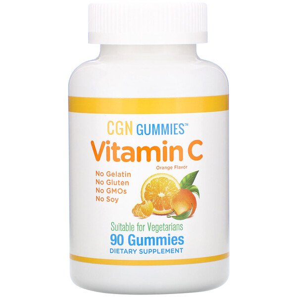 California Gold Nutrition Vitamin C Gummies Natural Orange Flavor Gelatin Free 90 Gummies