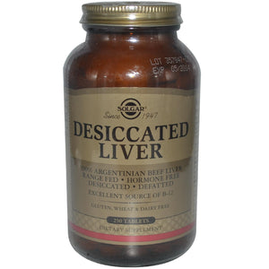 Solgar Desiccated Liver 250 Tablets - Dietary Supplement