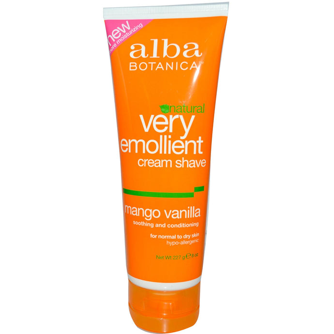 Alba Botanica, Natural, Very Emollient Cream Shave Mango Vanilla, (227g)