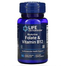 Load image into Gallery viewer, Life Extension, BioActive, Folate &amp; Vitamin B12, 90 Vegetarian Capsules