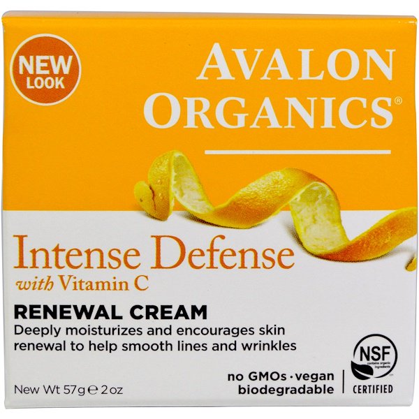 Avalon Organics Intense Defense, With Vitamin C Renewal Cream 2 oz (57g)